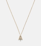 Persée Alphabet A 18kt gold necklace with diamonds
