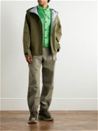 Moncler Grenoble - Tapered Belted Logo-Print Shell Trousers - Green