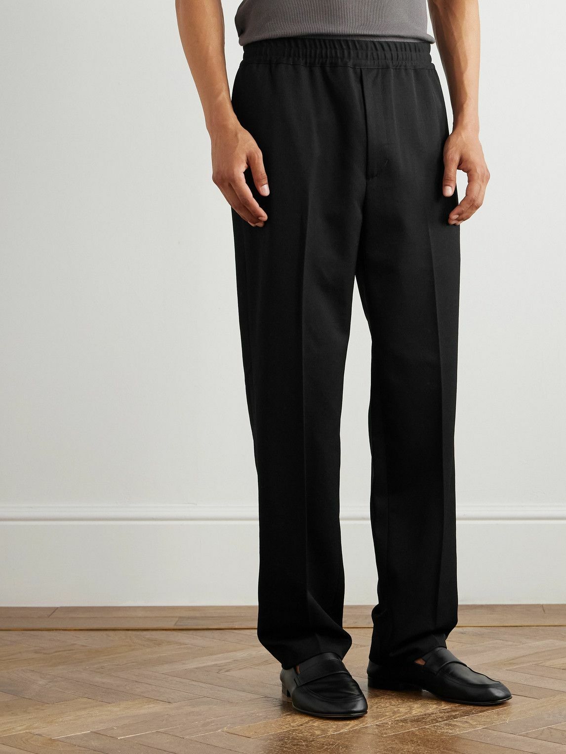 Nili Lotan - Lawrence Straight-Leg Virgin Wool-Twill Trousers - Black