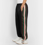 Gucci - Webbing-Trimmed Tech-Jersey Track Pants - Black