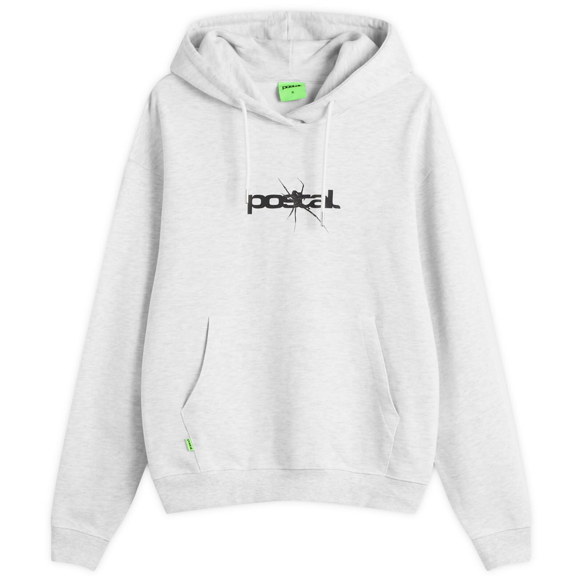 POSTAL Men's Spider Print Hoodie in Marl Grey