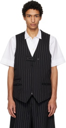 Y-3 Black Sport Uniform Pinstripe Tailored Vest