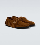 JW Anderson Ruffled suede boat shoes