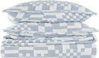 Dusen Dusen White & Navy Check Bed Set, Full/Queen