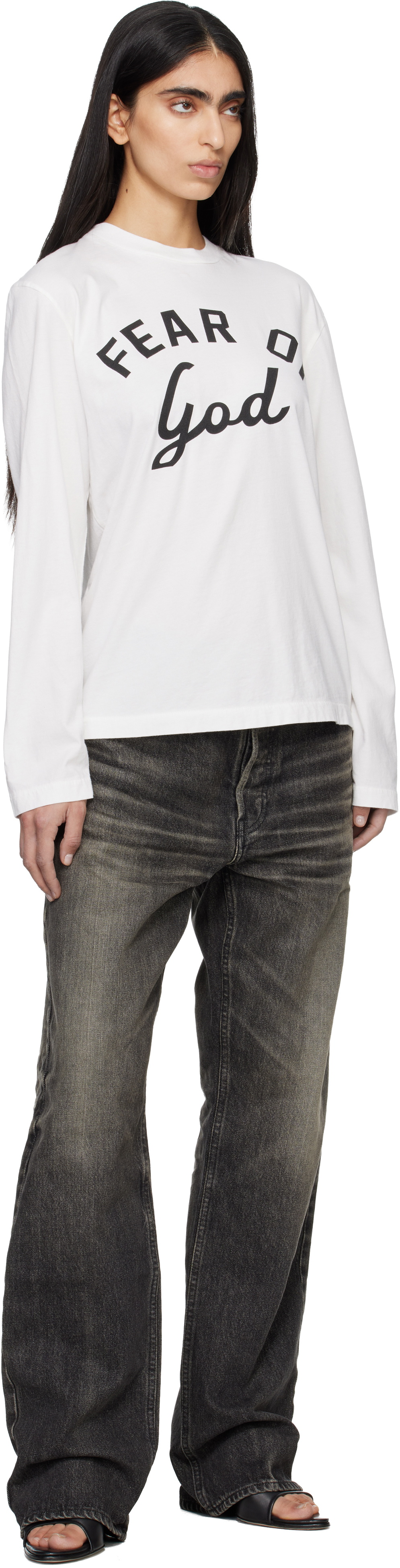 Fear of God White Varsity Long Sleeve T-shirt