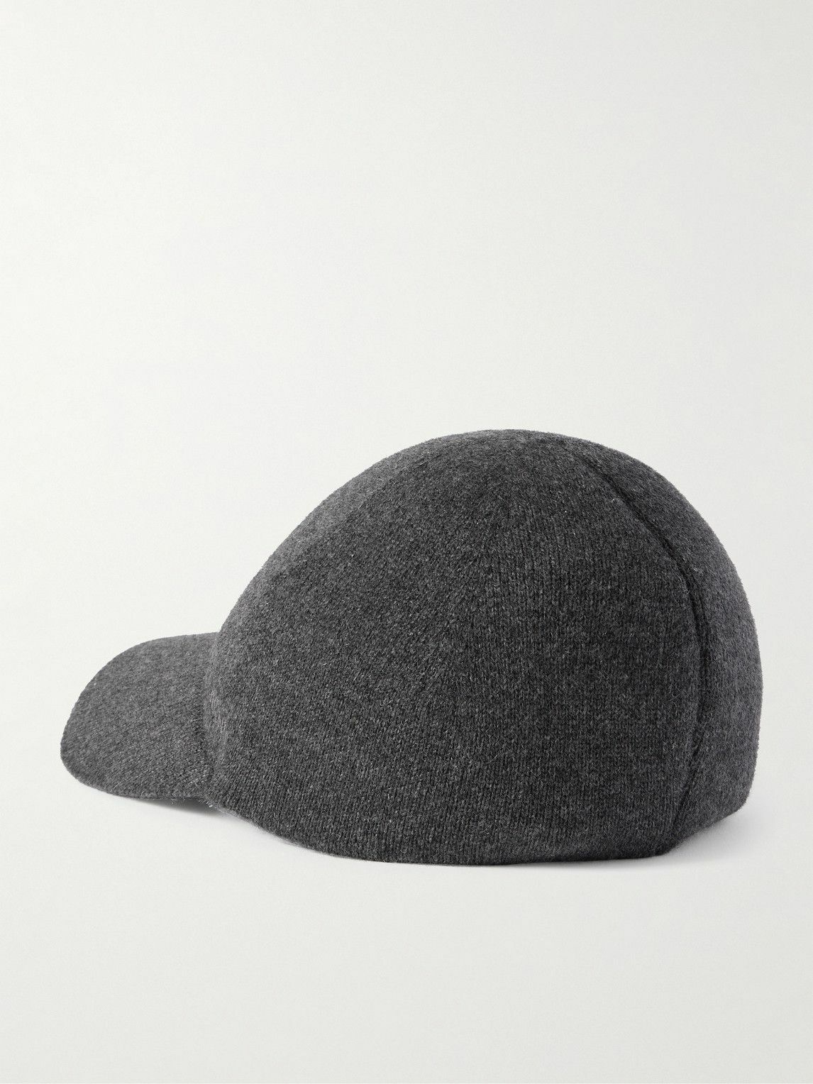 SAINT LAURENT - Logo-Embroidered Ribbed Cashmere Baseball Cap - Gray