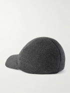 SAINT LAURENT - Logo-Embroidered Ribbed Cashmere Baseball Cap - Gray