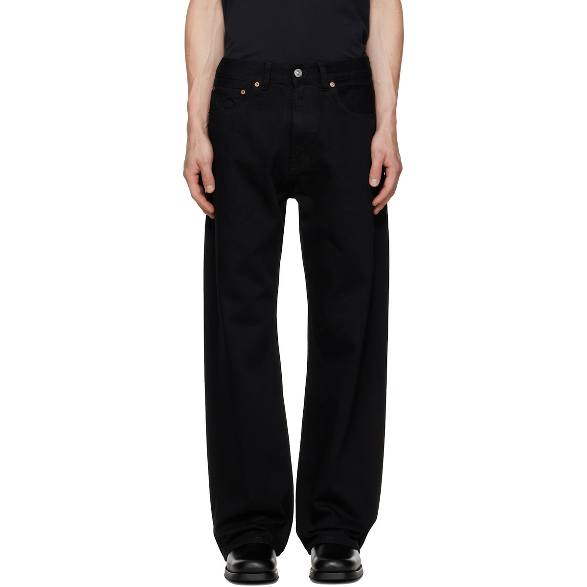 Our Legacy Off-White Cracked Paint Formal Cut Jeans Our Legacy