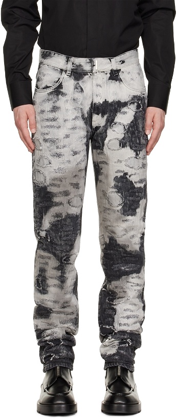 Photo: Givenchy Black & White Painted Destroyed Jeans