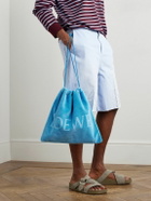 LOEWE - Paula's Ibiza Logo-Debossed Leather-Trimmed Cotton-Terry Drawstring Pouch