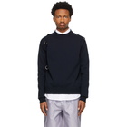 Jil Sander Navy Wool D-Ring Sweater