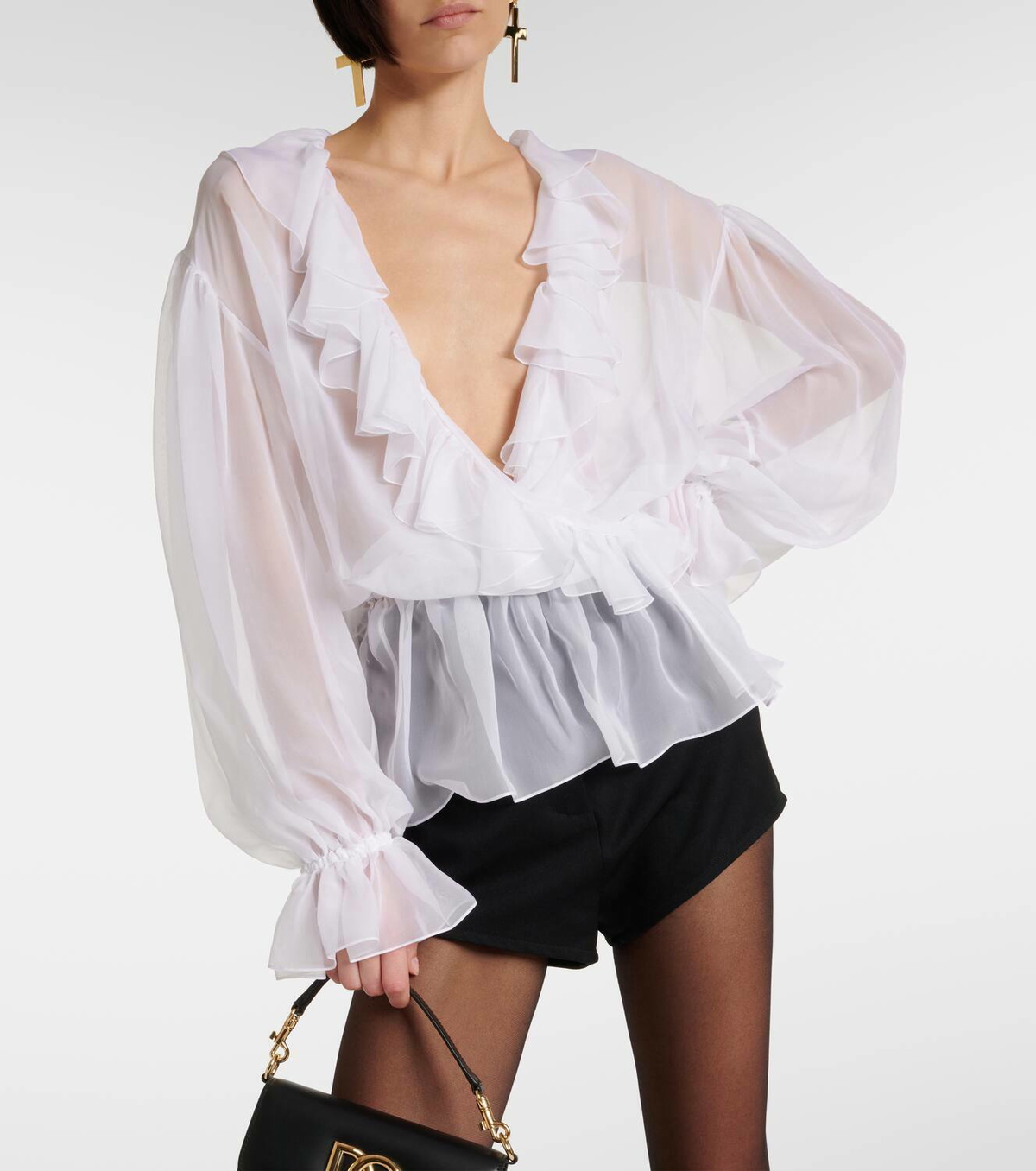 Dolce&Gabbana Ruffled silk chiffon blouse