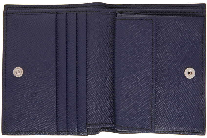 Marni Navy Saffiano Leather Bifold Wallet Marni
