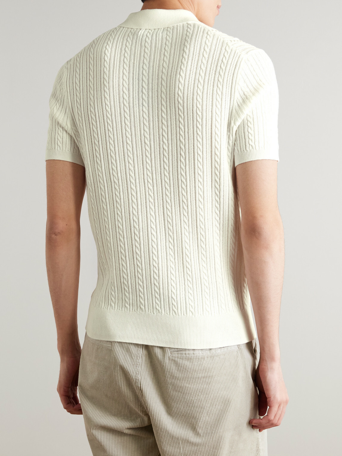Polo Ralph Lauren - Cable-Knit Cotton Polo Shirt - White