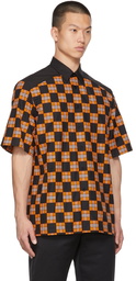 Burberry Orange & Black Check Tirley Short Sleeve Shirt