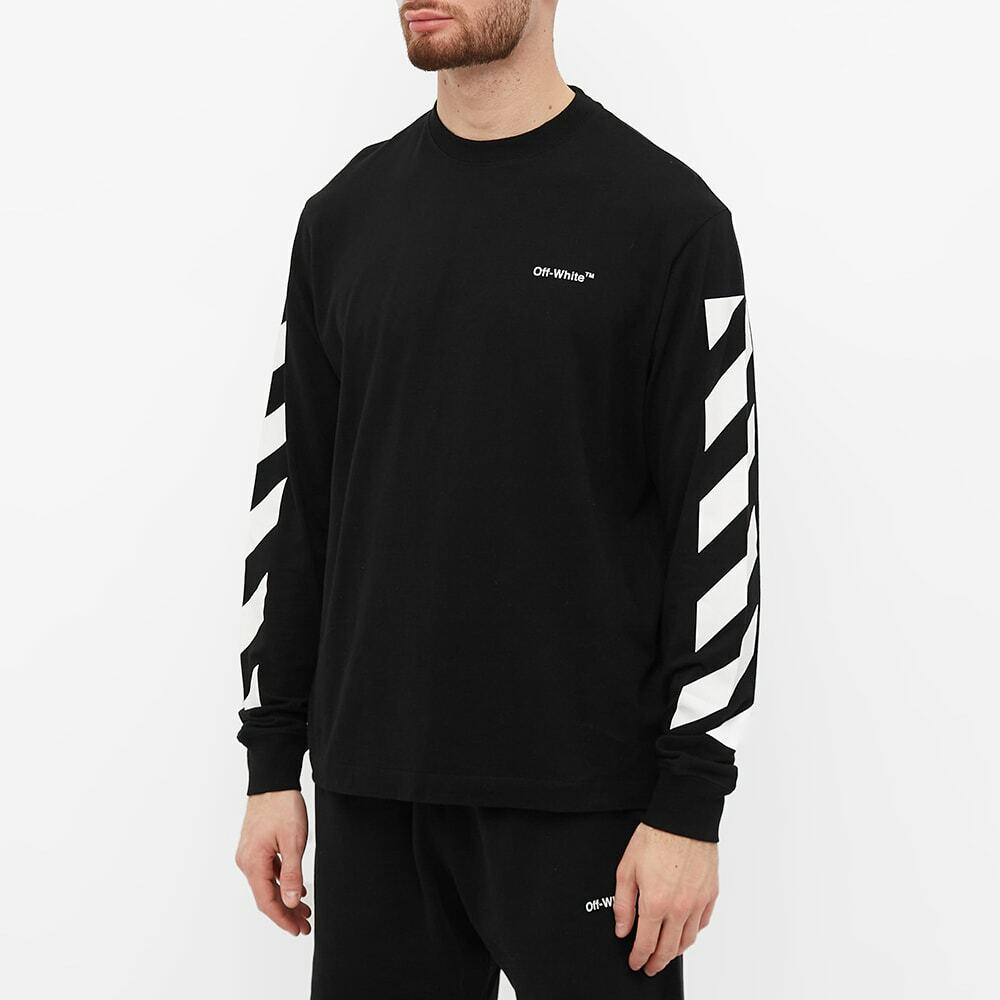 Off-White Men's Diagonal Helvetica Long Sleeve T-Shirt in Black