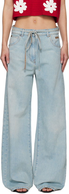 Photo: MSGM Blue Wide-Leg Jeans