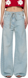 MSGM Blue Wide-Leg Jeans