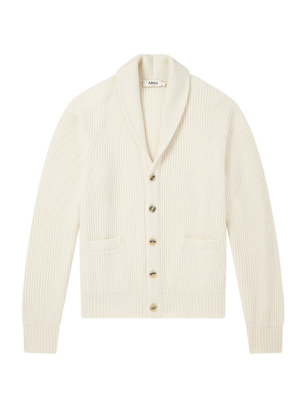 Photo: Altea - Ribbed Virgin Wool Cardigan - Neutrals