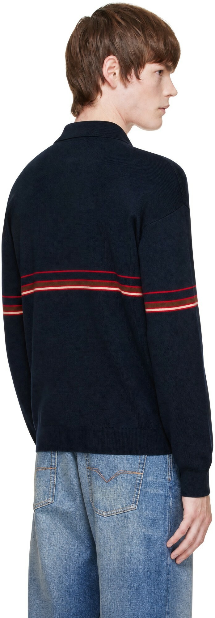 Versace Navy Knit Athleisure Polo