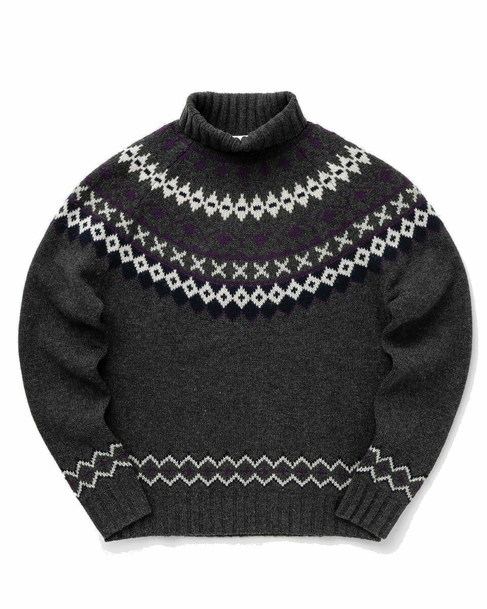 Photo: Barbour Roose Fair Isle Rollneck Grey - Mens - Pullovers