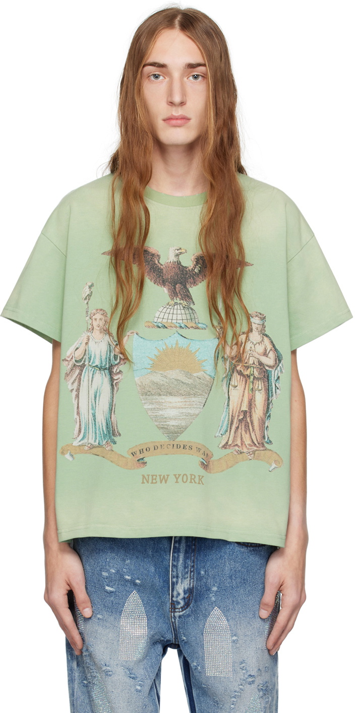 Who Decides War Green Crest T-Shirt WHO DECIDES WAR by Ev Bravado