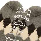 RoToTo Diamond Comfy Room Sock in Brown/Dark Grey