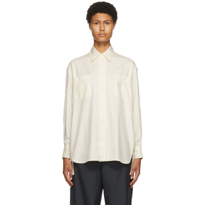 Photo: Victoria Beckham Off-White Silk Pocket Shirt