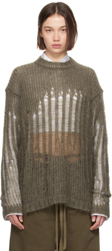 Photo: Ann Demeulemeester Khaki Rigmor Oversize Sweater