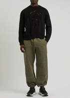 Alexander Mcqueen Distressed Skull Cotton Jumper Black