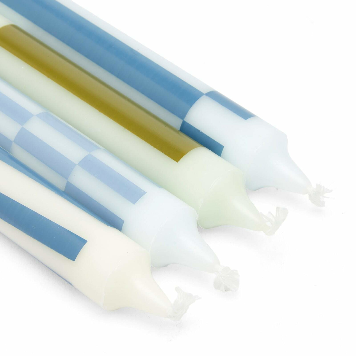HAY Pattern Candle - Set of 4 in Green/Blues 