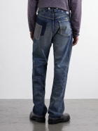 Junya Watanabe - Distressed Paint-Splattered Flared Jeans - Blue