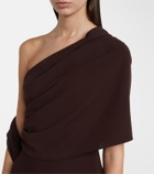 Marmar Halim Draped one-shoulder crêpe corset dress