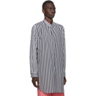 Comme des Garcons Homme Plus Black and White Broadcloth Stripe Shirt