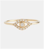 Sydney Evan Evil Eye 14kt gold ring with diamonds