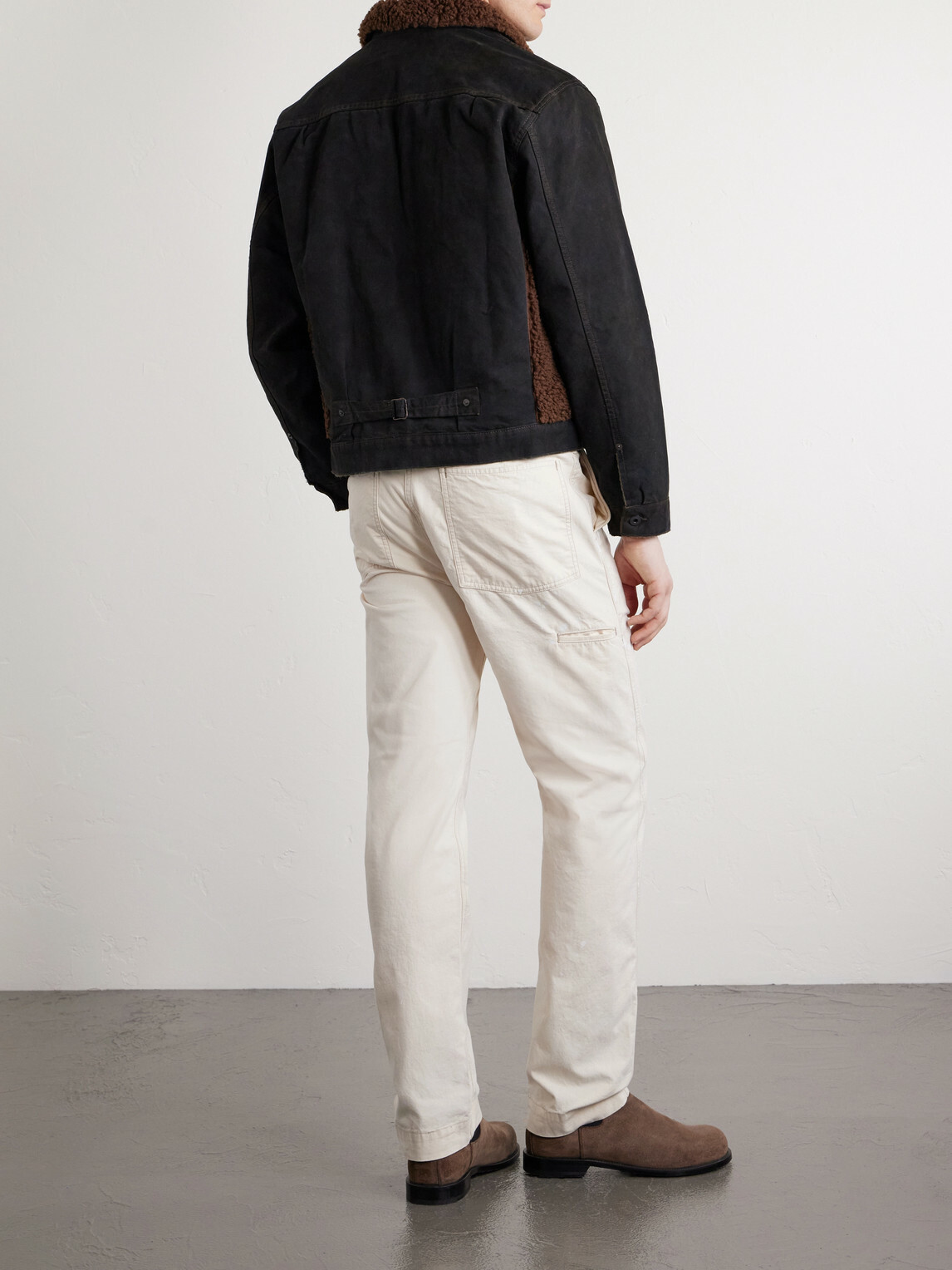 RRL - Fleece-Trimmed Cotton-Canvas Bomber Jacket - Brown