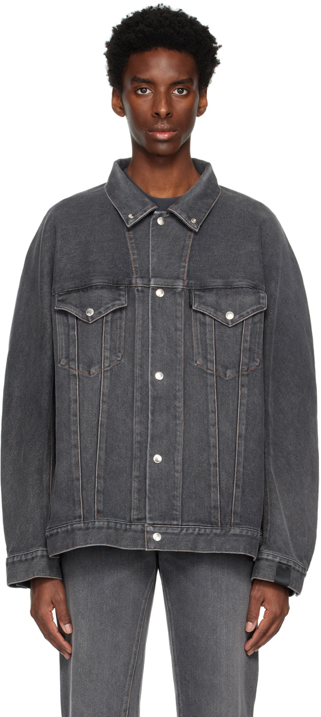 N.Hoolywood Black Boxy Denim Jacket N.Hoolywood