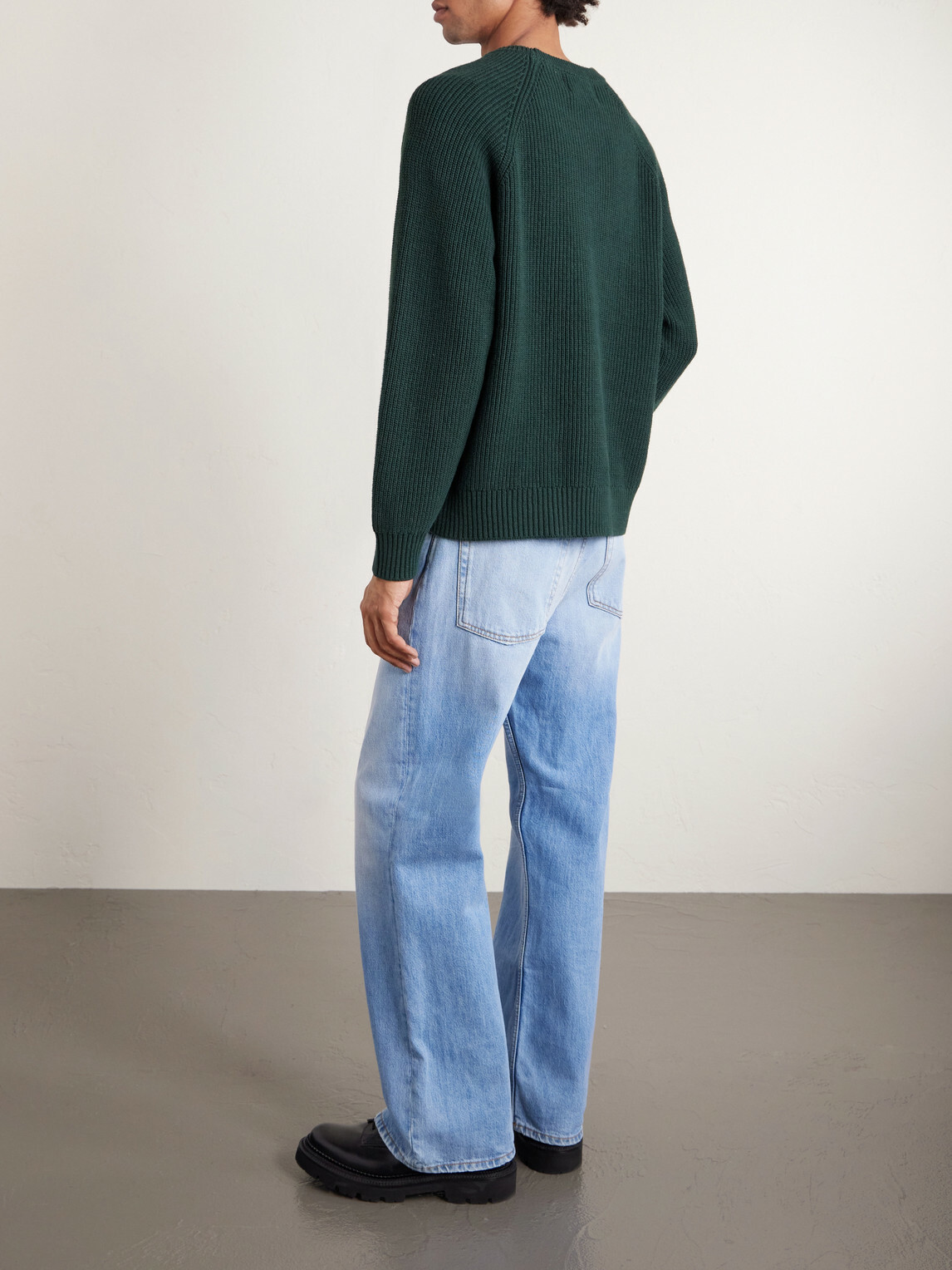 Corridor - Ribbed Cotton Sweater - Green