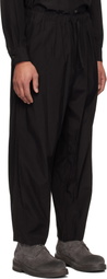 YOKE Black Weather Cloth Easy Trousers