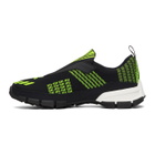 Prada Black and Green Crossection Slip-On Sneakers