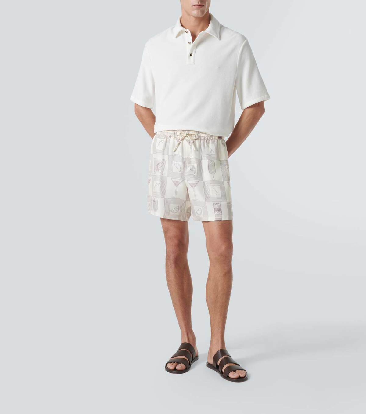 Loro Piana Bay printed silk twill shorts