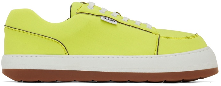 Photo: Sunnei Yellow Neoprene Dreamy Low-Top Sneakers