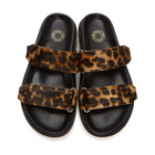 Dries Van Noten Brown and Black Calf-Hair Cheetah Sandals