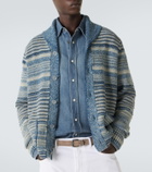 RRL Striped cotton and linen cardigan