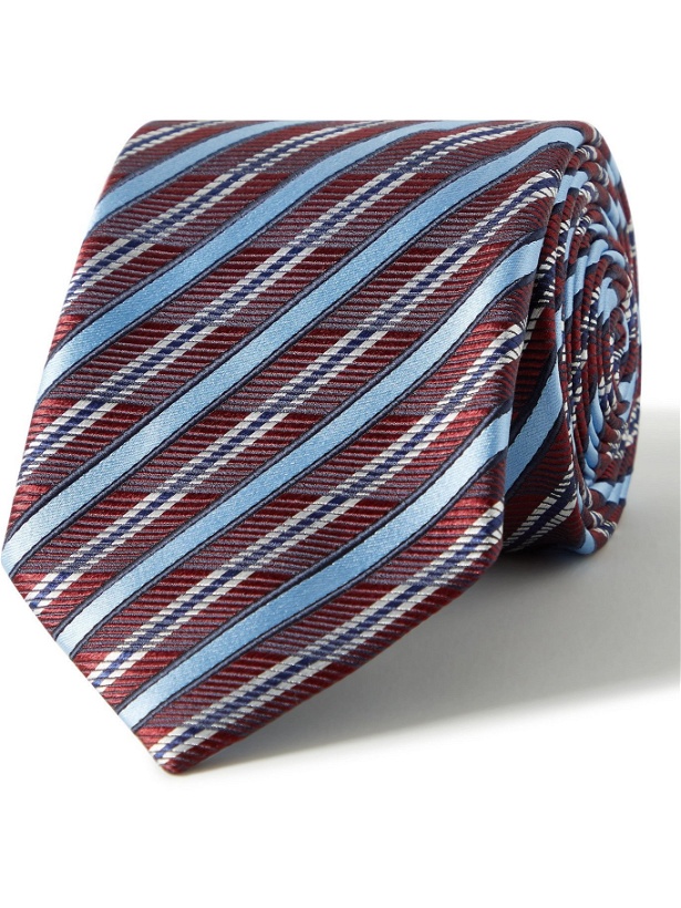 Photo: ERMENEGILDO ZEGNA - 9cm Striped Silk-Jacquard Tie