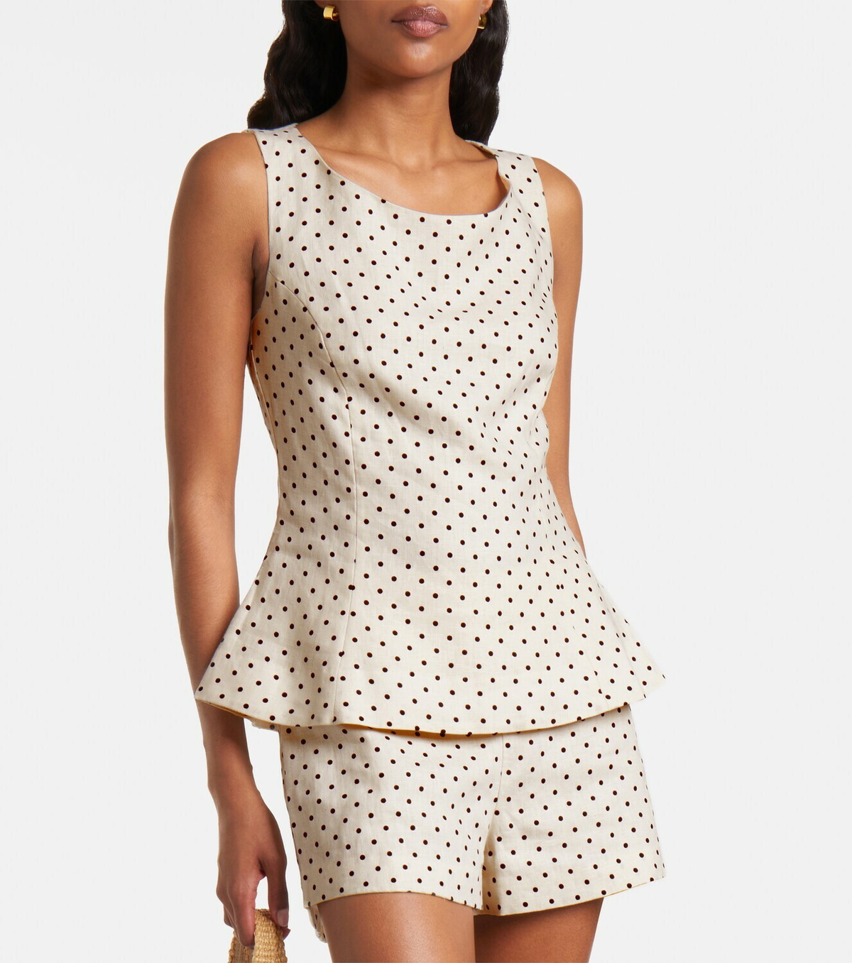 Faithfull Lila polka-dot linen shorts