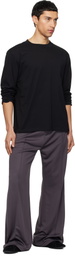 Courrèges Black Twisted Logo Long Sleeved T-shirt