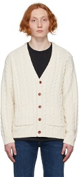 Nudie Jeans Off-White Cable Knit Cardigan