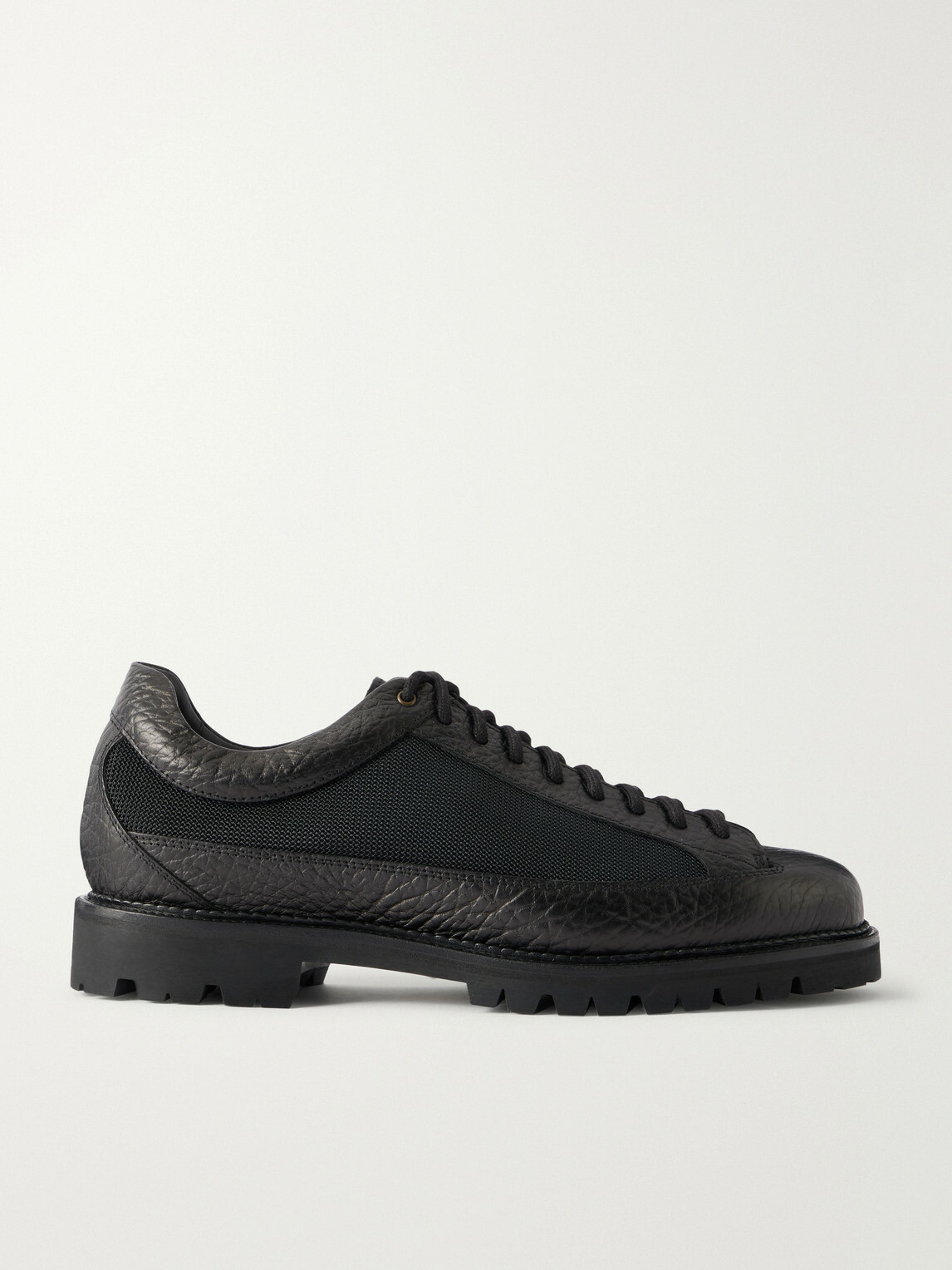 Aimé Leon Dore - Field Textured Leather-Trimmed Mesh Hiking Boots - Black