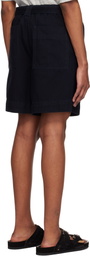 Róhe Black Relaxed Utility Shorts
